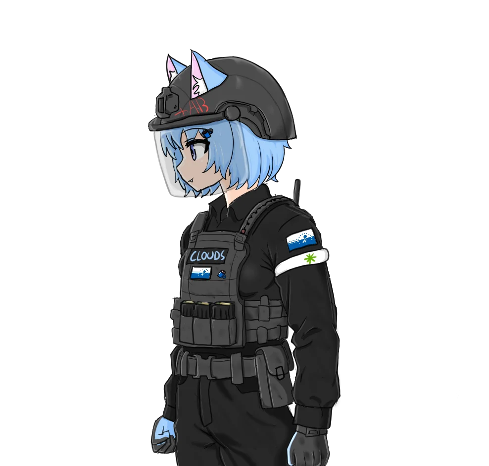 Clouds in tactical gear, featured artwork